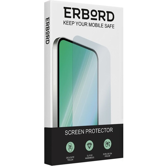 2x Υβριδικό γυαλί ERBORD Ceramic για iPhone 17 Pro/17/16 Pro