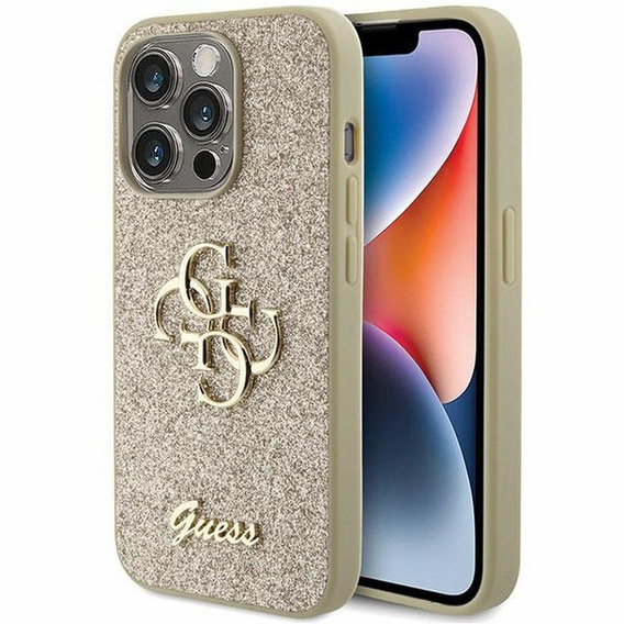Θήκη GUESS Fixed Glitter Big 4G Logo για iPhone 15 Pro