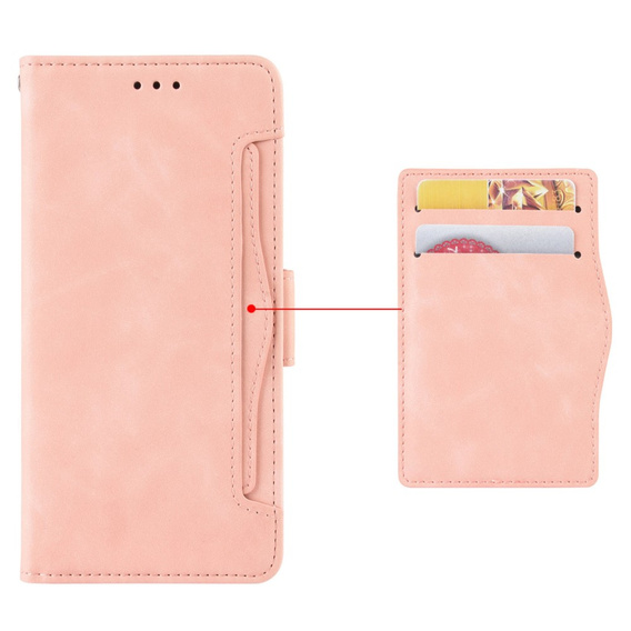 Θήκη με πτερύγιο για Realme 14X / Realme C75, Card Slot, ροζ