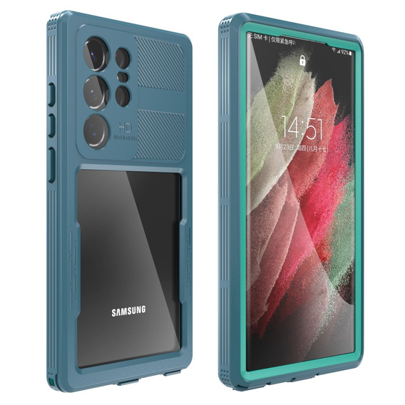 Αδιάβροχη θήκη IP68 για το Samsung Galaxy S23 Ultra, πράσινη