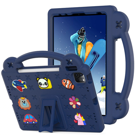 Παιδική θήκη για iPad 10.9 2022 10 Gen, Cute Patterns, με βάση, σκούρο μπλε