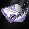 Θήκη για Samsung Galaxy S25+ Plus, Shockproof, με γυαλί, για MagSafe, μωβ