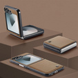Θήκη για Samsung Galaxy Z Flip7 FE / Z Flip6, CASEME Litchi Leather, καφέ