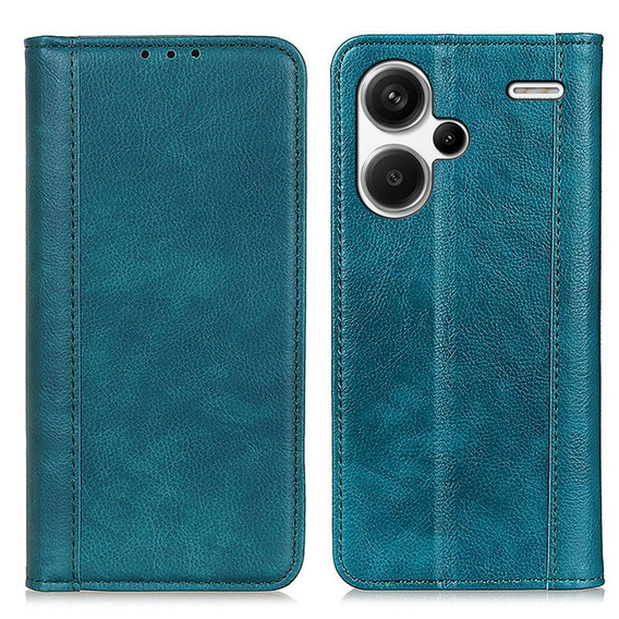 Θήκη για Xiaomi Redmi Note 13 Pro+, Wallet Litchi Leather, πράσινη