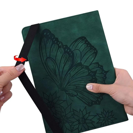 Θήκη για Lenovo Tab M9, Wallet Pen Slot, butterflies, καφέ