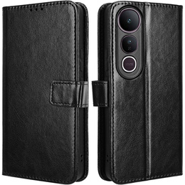 Θήκη με πτερύγιο για Vivo V50 Lite 4G / 5G, Crazy Horse Wallet, μαύρη