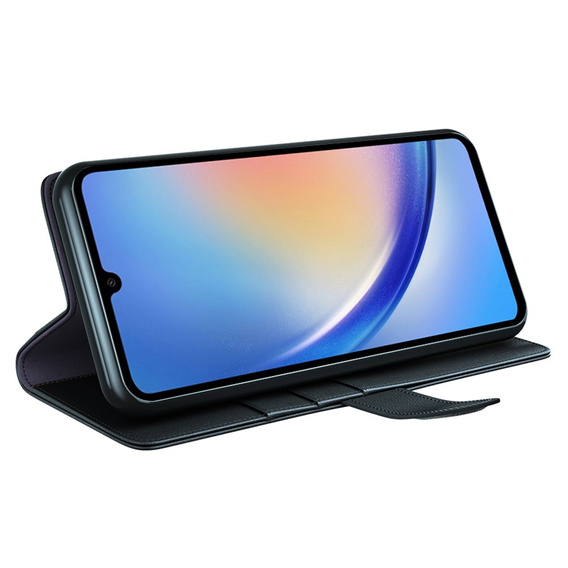 θήκη με πτερύγιο για Samsung Galaxy A35 5G, Split Leather, μαύρη
