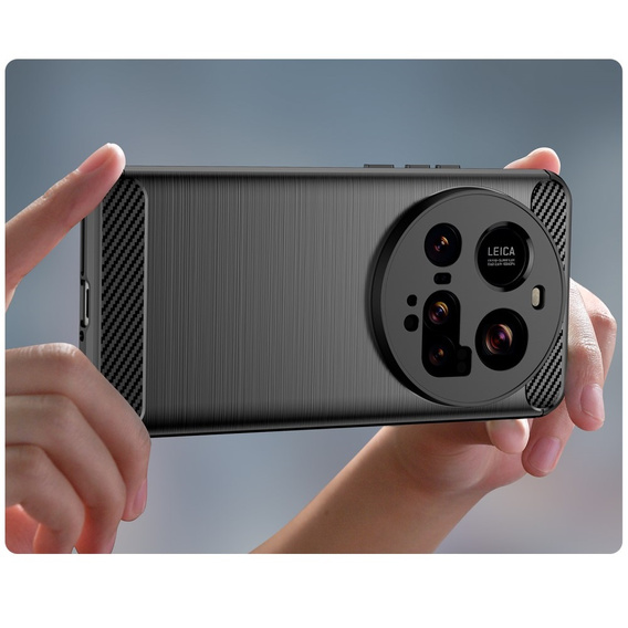 Θήκη για Xiaomi 15 Ultra, Carbon, μαύρη