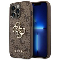 GUESS Θήκη για iPhone 14 Pro, 4G Big Metal Logo, καφέ