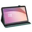 θήκη με πτερύγιο για Lenovo Tab M9, flower, πράσινη