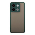 Θήκη σιλικόνης για Xiaomi Redmi Note 13 5G, με προστασία κάμερας, διαφανής / πράσινη + Tempered Glass 9H