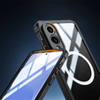 Θήκη για Samsung Galaxy S25 Edge, Shockproof, με γυαλί, για MagSafe, μαύρη