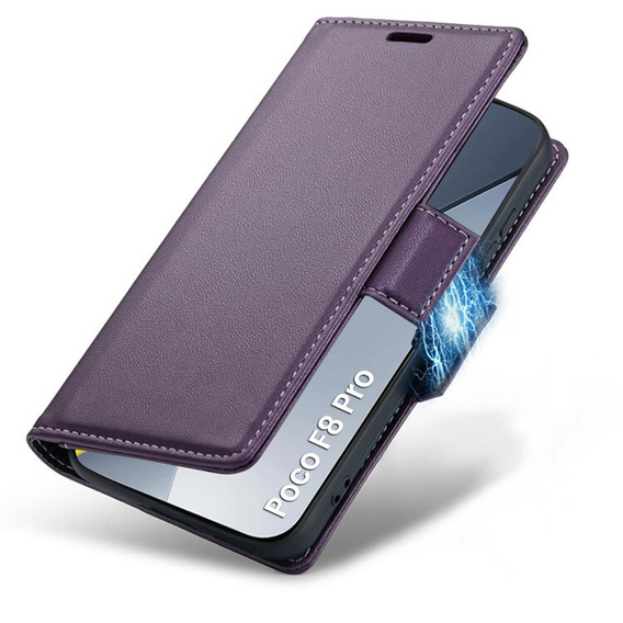 Θήκη με καπάκι ERBORD Glossy Litchi για Xiaomi Poco F8 Pro