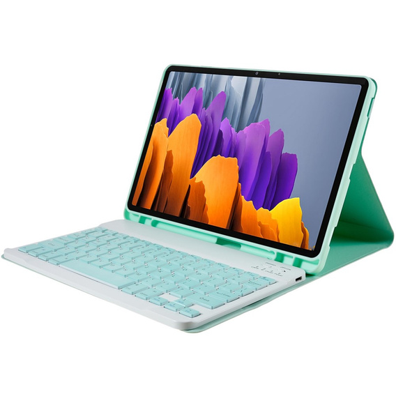 Θήκη + πληκτρολόγιο Samsung Galaxy Tab S7 T870/T875 / S8, Pen Slot, πράσινη
