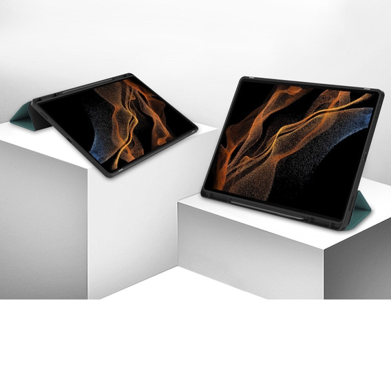Θήκη για Samsung Galaxy Tab S10 Ultra, Smartcase με χώρο για γραφίδα, πράσινη