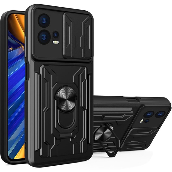 Θωρακισμένη θήκη για Motorola Edge 30 Fusion 5G, Camera Slide Card Slot, μαύρη