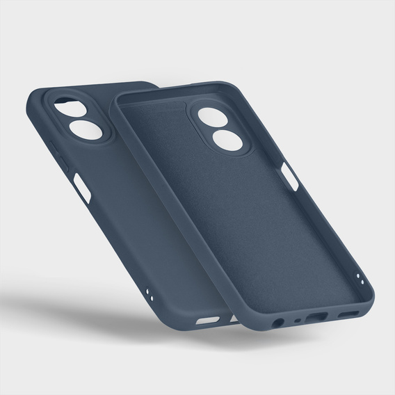 Η θήκη για Oppo A18 4G / A38 4G, Silicone Lite, σκούρο μπλε + γυαλί 9H