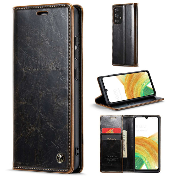 θήκη CASEME για Samsung Galaxy A33 5G, Waxy Textured, καφές