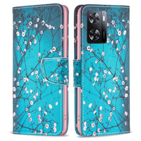 Θήκη με πτερύγιο για OPPO A57 / A57s, Wallet, Sakura, μπλε