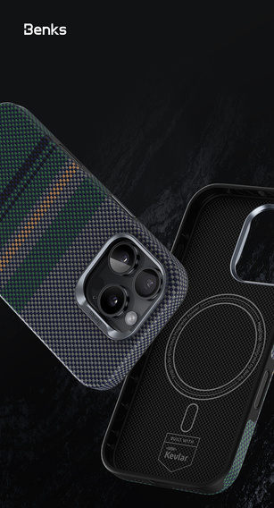 Θήκη BENKS Kevlar Magnetic Armor Pro Aurora 600D B062 για MagSafe για iPhone 15 Pro Max