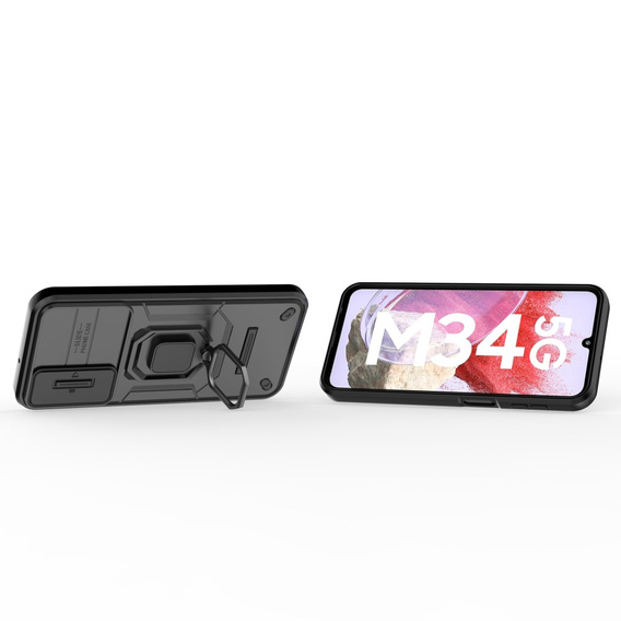 Θήκη για Samsung Galaxy M34, KickStand Camera Lens, μαύρη