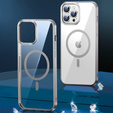 Θήκη για iPhone 14 Pro, ERBORD Hybrid MagSafe Case, ασημένια