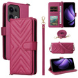 Θήκη με πτερύγιο για Oppo Reno 13 5G, Crossbody Leather Wallet, μπορντό