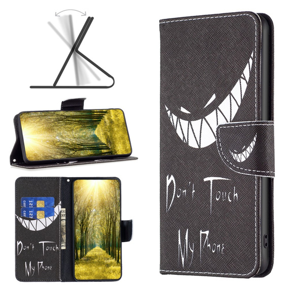 Θήκη με πτερύγιο για Infinix Zero 30 5G, Wallet, Don't Touch My Phone, μαύρη