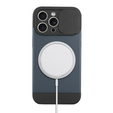 Θήκη για iPhone 15 Pro Max, ERBORD MagProtect Slide Camera, μπλε τιτανίου
