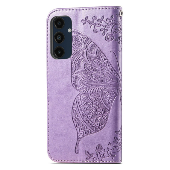Θήκη με πτερύγιο για Samsung Galaxy S24 FE, Butterfly, μωβ