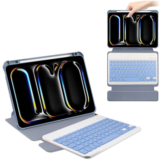 Θήκη πληκτρολογίου για iPad Pro 11" 2024 (5 gen.), Rotary 360° Leather, μωβ