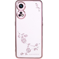 Θήκη για Oppo Reno8 T 4G, Glitter Flower, ροζ rose gold