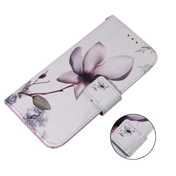 Θήκη με πτερύγιο για Oppo A17, Wallet, kwiat, λευκή